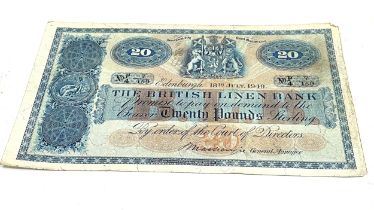 The British Linen Bank £20 - Dated Edinburgh 18th july 1949 - Signatory MacKenzie.