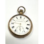 Vintage Gents Rolled Gold Open Face Pocket Watch Hand-wind Working