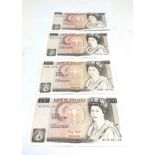 4 x G.Gill £10 Ten Pound Banknotes