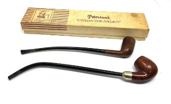 Boxed churchwarden pipe by petersons plus 1 other