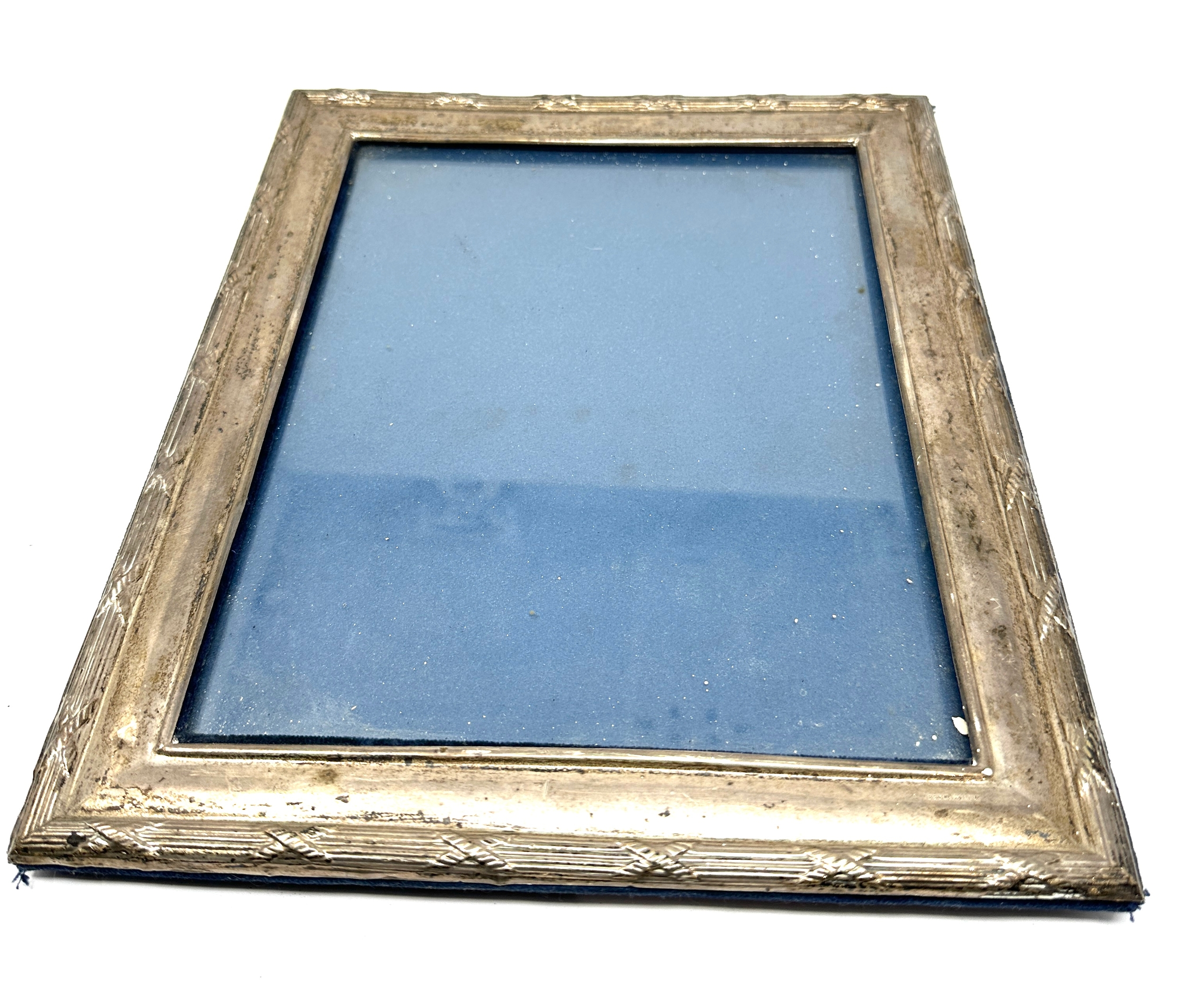 large silver picture frame no back stand measures approx 30cm by 25cm