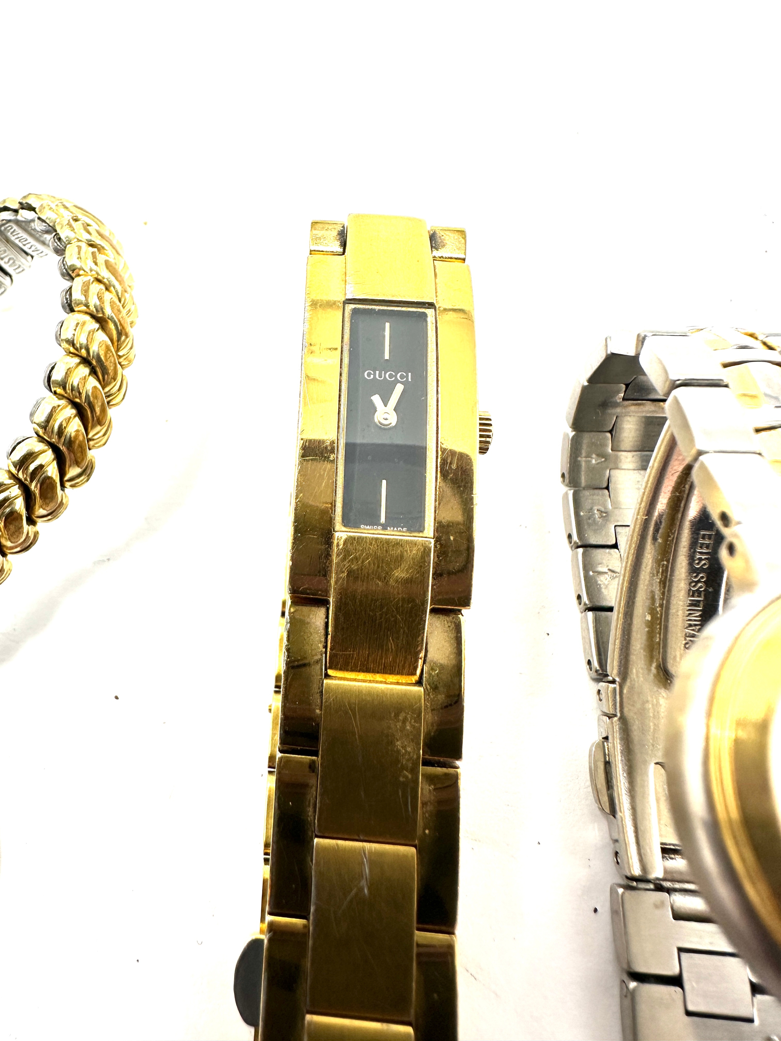 5 branded ladies quartz wristwatches all not ticking includes 2x gucci omega raymond weil & seiko - Image 4 of 6