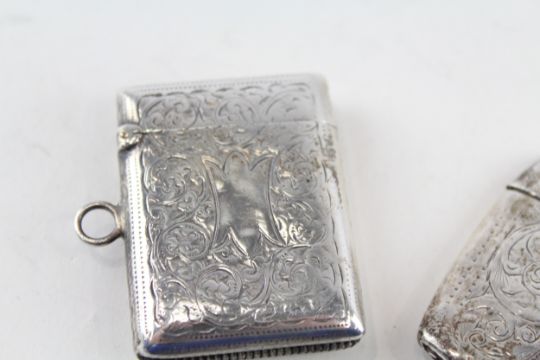 2 x .925 sterling silver vesta / match cases - Image 3 of 5