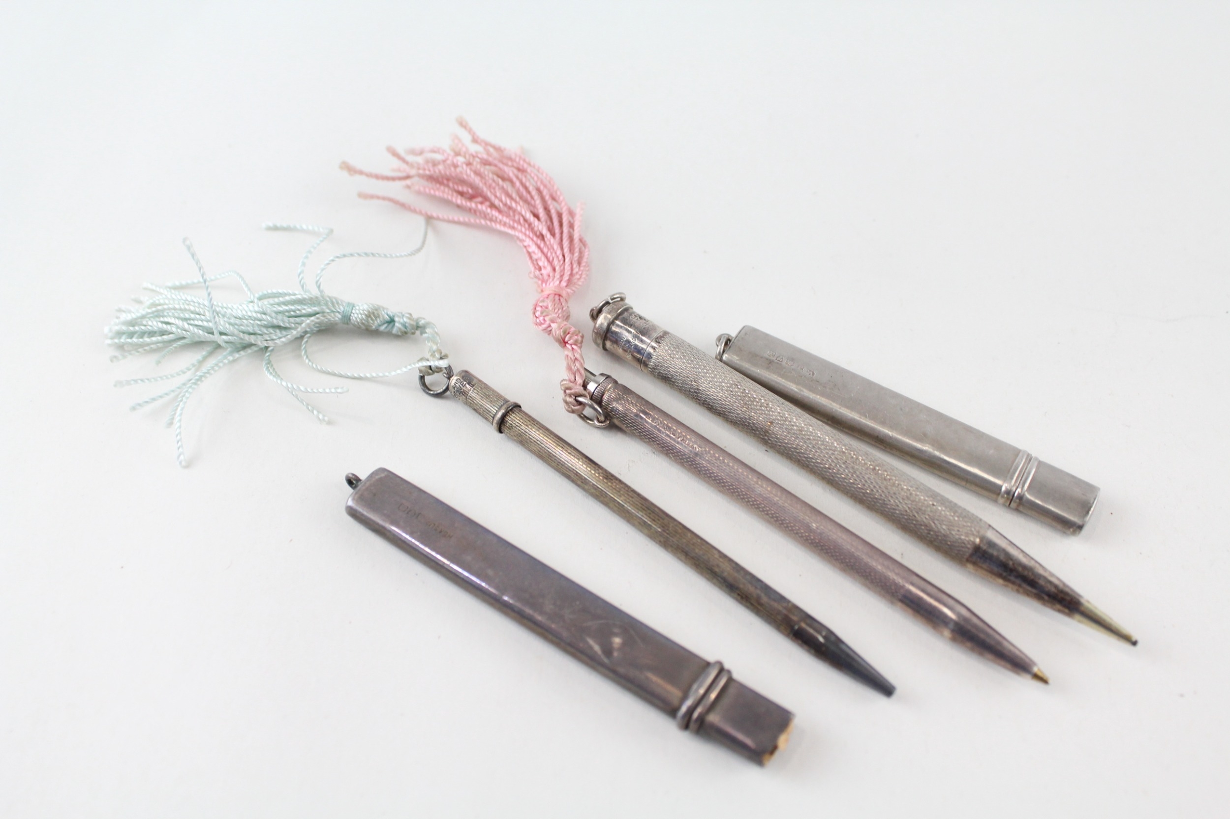 5 x .925 sterling writing instruments inc ballpoints, pencils etc