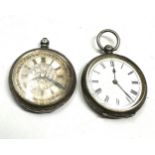 2 antique silver fob watches the watches are not ticking