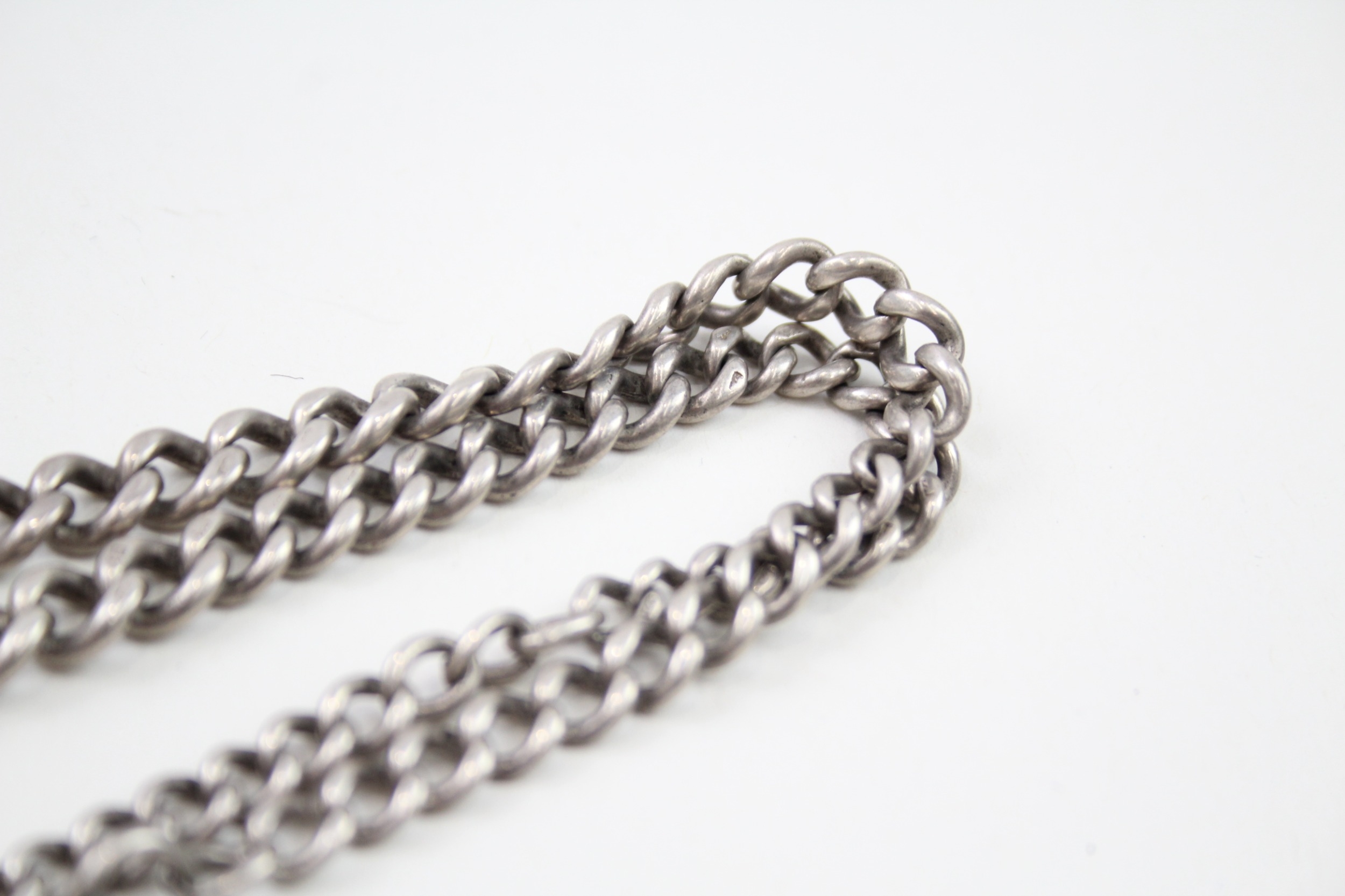 Silver antique watch chain with coin fob (40g) - Image 4 of 6