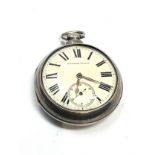 Antique Gents Sterling Silver Pair Cased Fusee Pocket Watch Key-wind