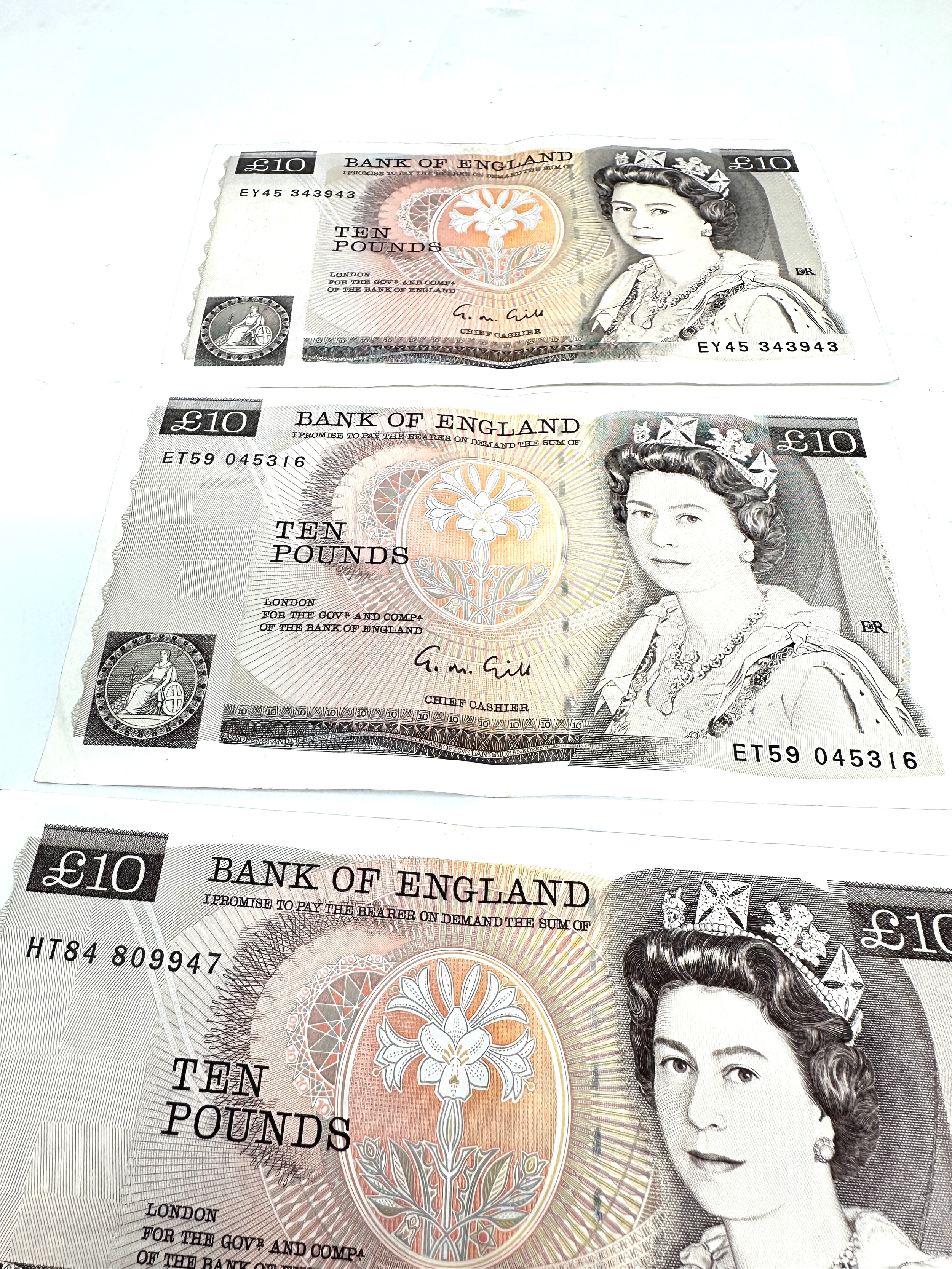 4 x G.Gill £10 Ten Pound Banknotes - Bild 2 aus 3