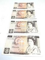 4 x G.Gill £10 Ten Pound Banknotes