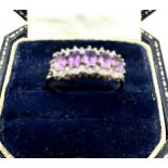 9ct gold amethyst & diamond ring (2.6g)