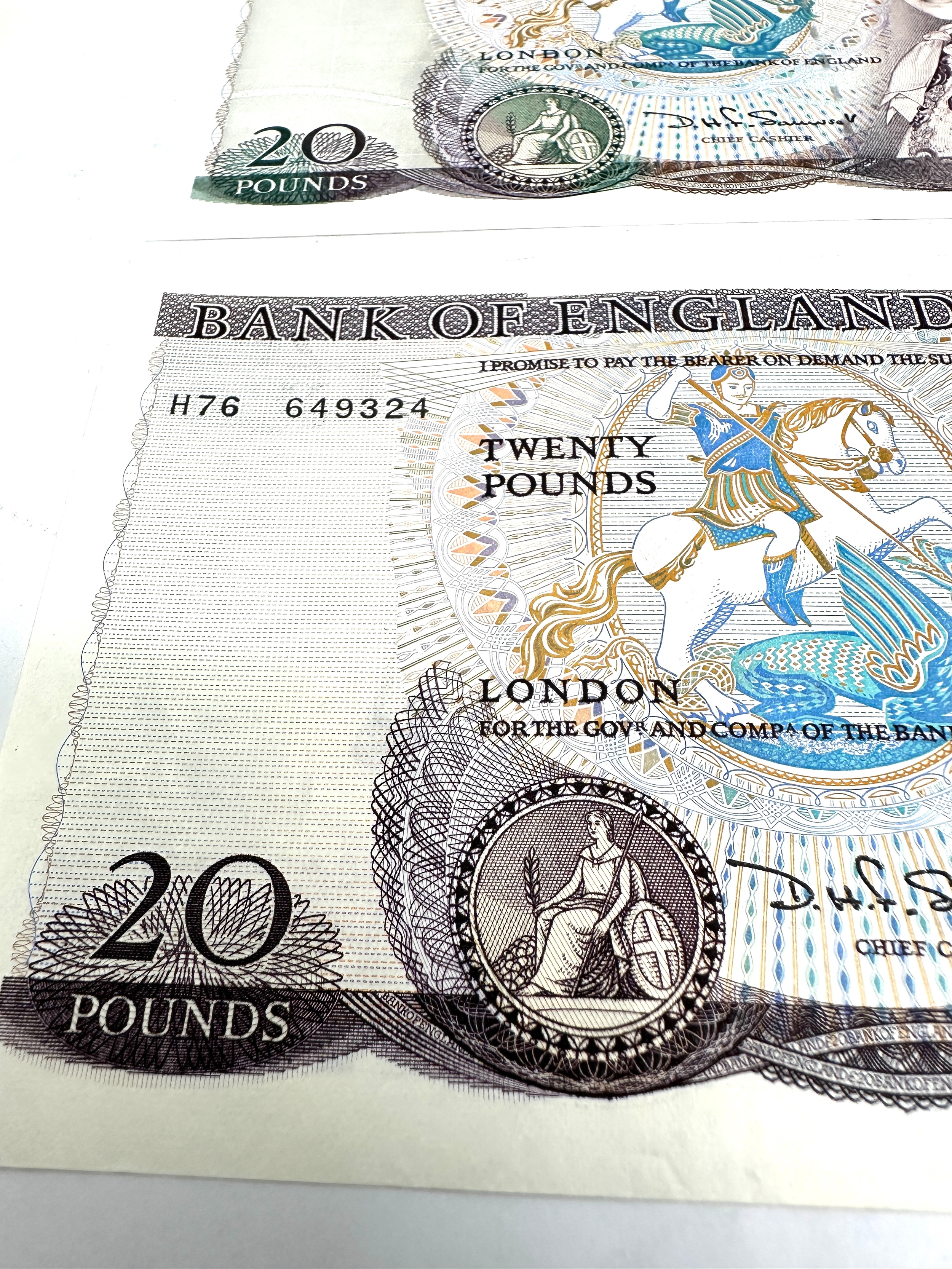 2 x Bank of England Old Twenty £20 Pound Notes look in unused condition - Image 3 of 6