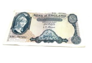 Bank of England Five pound L.K.O,brien