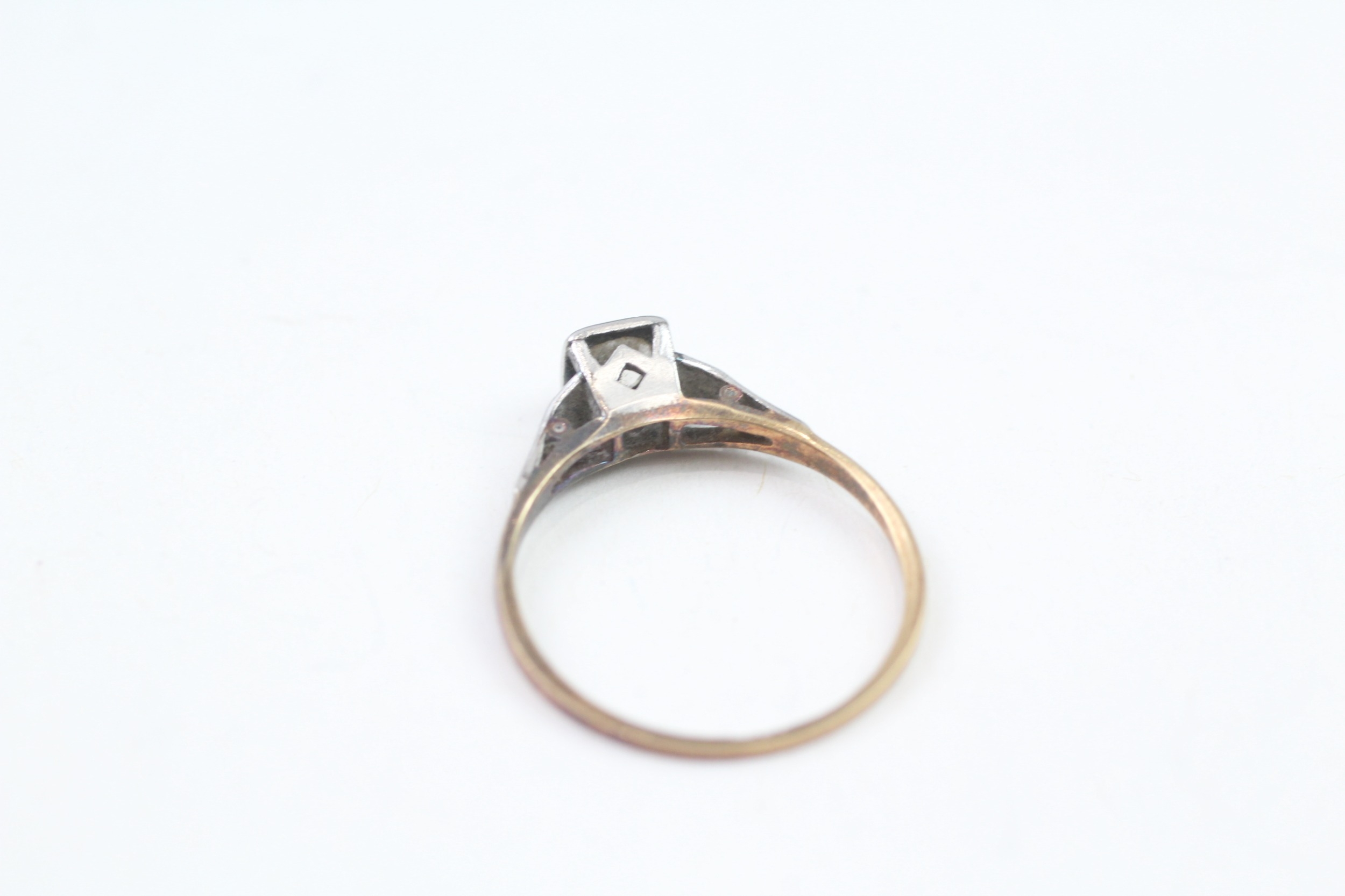 9ct gold & platinum old european cut diamond vintage solitaire ring (1.9g) - Image 4 of 4