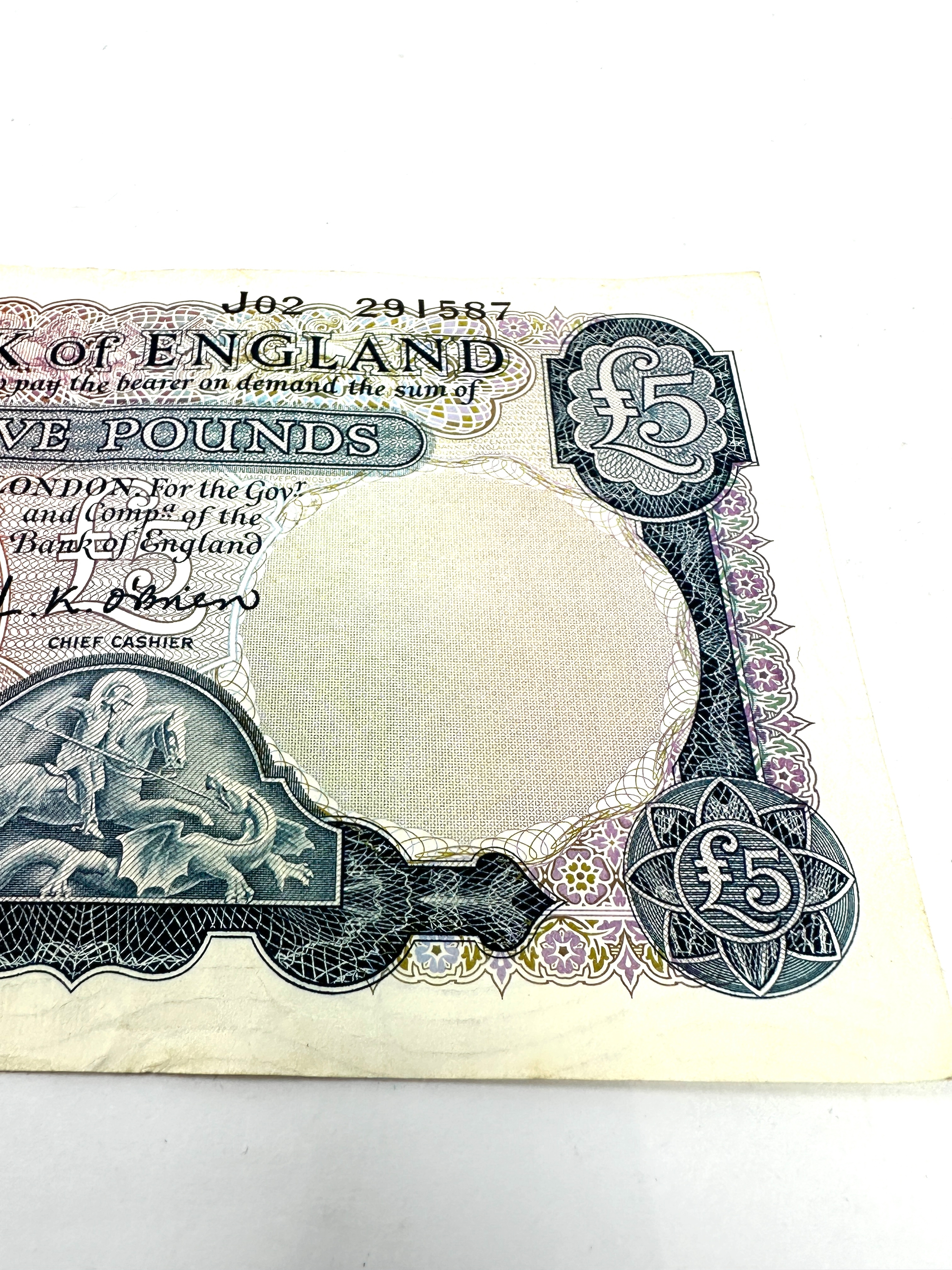 Bank of England L K O'BRIEN £5 Five Pounds Banknote good grade note - Image 3 of 4