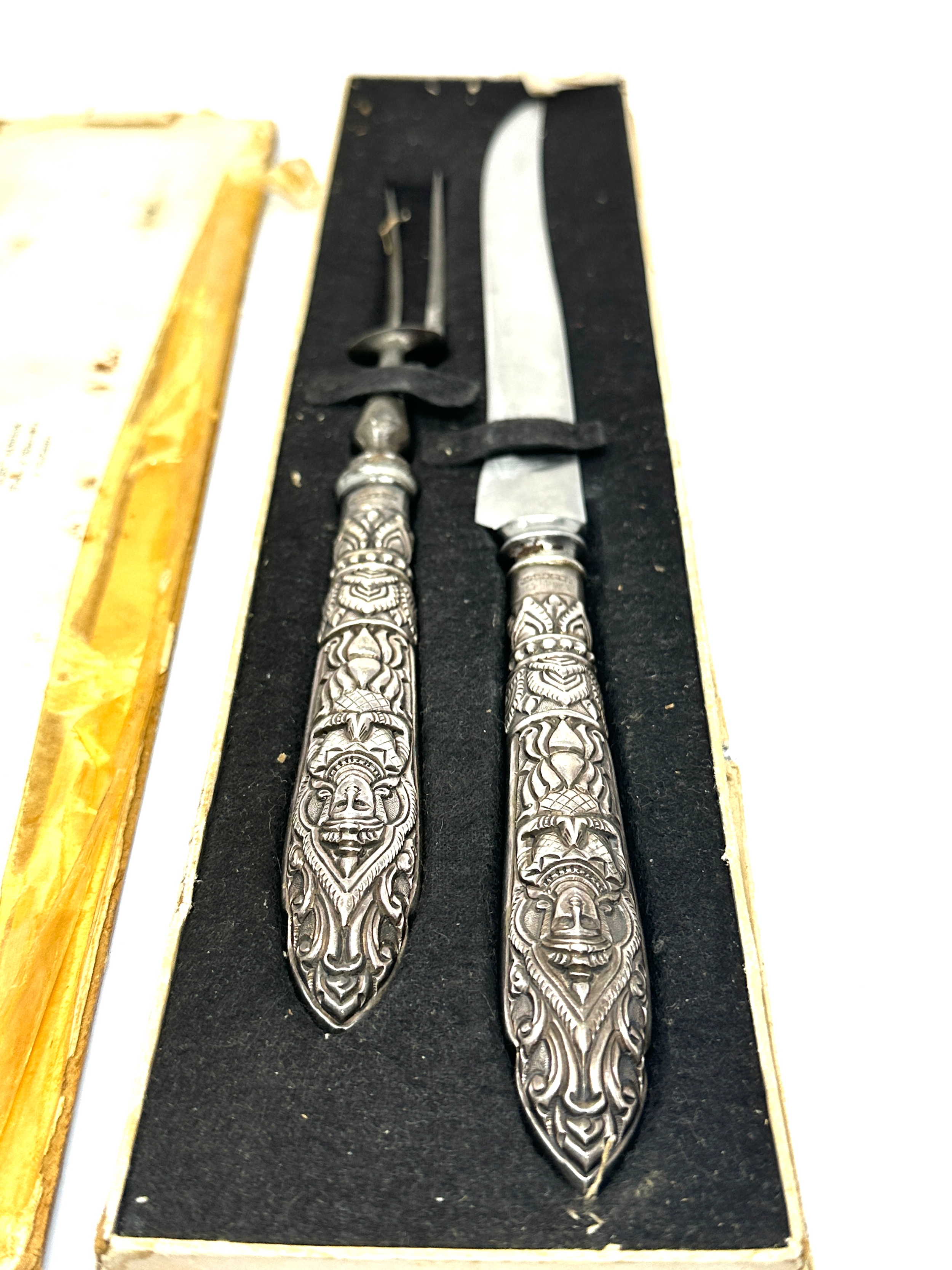 Boxed set of silver handle carving set by alex & co bangkok - Image 2 of 5