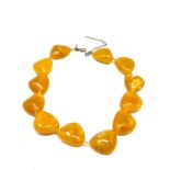 Wallis egg yolk amber type necklace weight 80g
