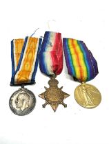 WW1 1914-15 Star Trio & Original Ribbons Named 11766 E.B Parker E. Yorks