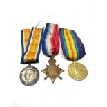 WW1 1914-15 Star Trio & Original Ribbons Named 11766 E.B Parker E. Yorks