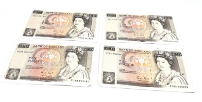 4 old £10 notes G.M Gill