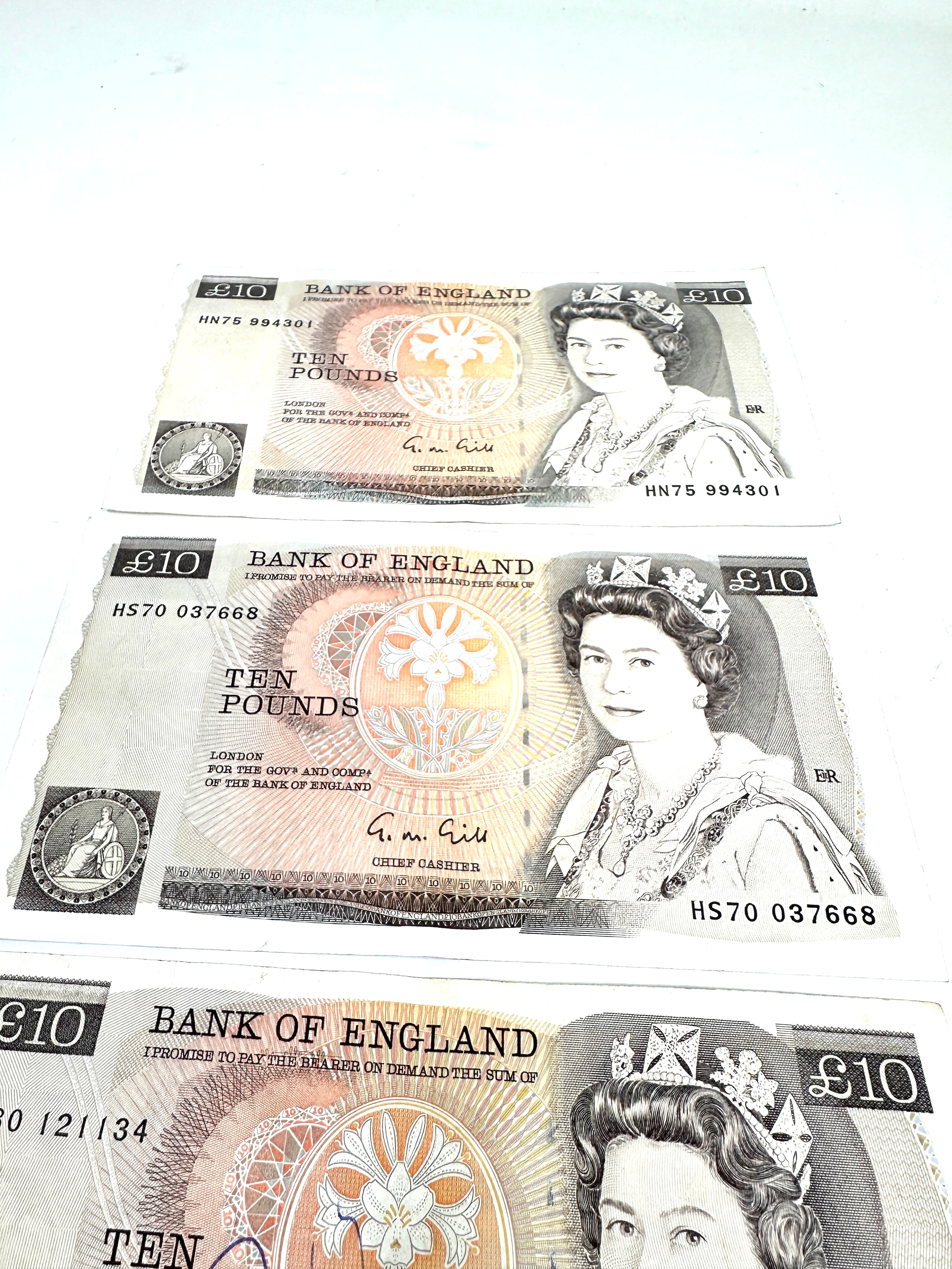 4 x G.Gill £10 Ten Pound Banknotes - Image 2 of 3