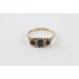 9ct gold sapphire & diamond antique-style ring, hallmarked Birmingham 1989 (1.7g)