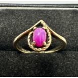 14ct gold star ruby ring weight 2.5g