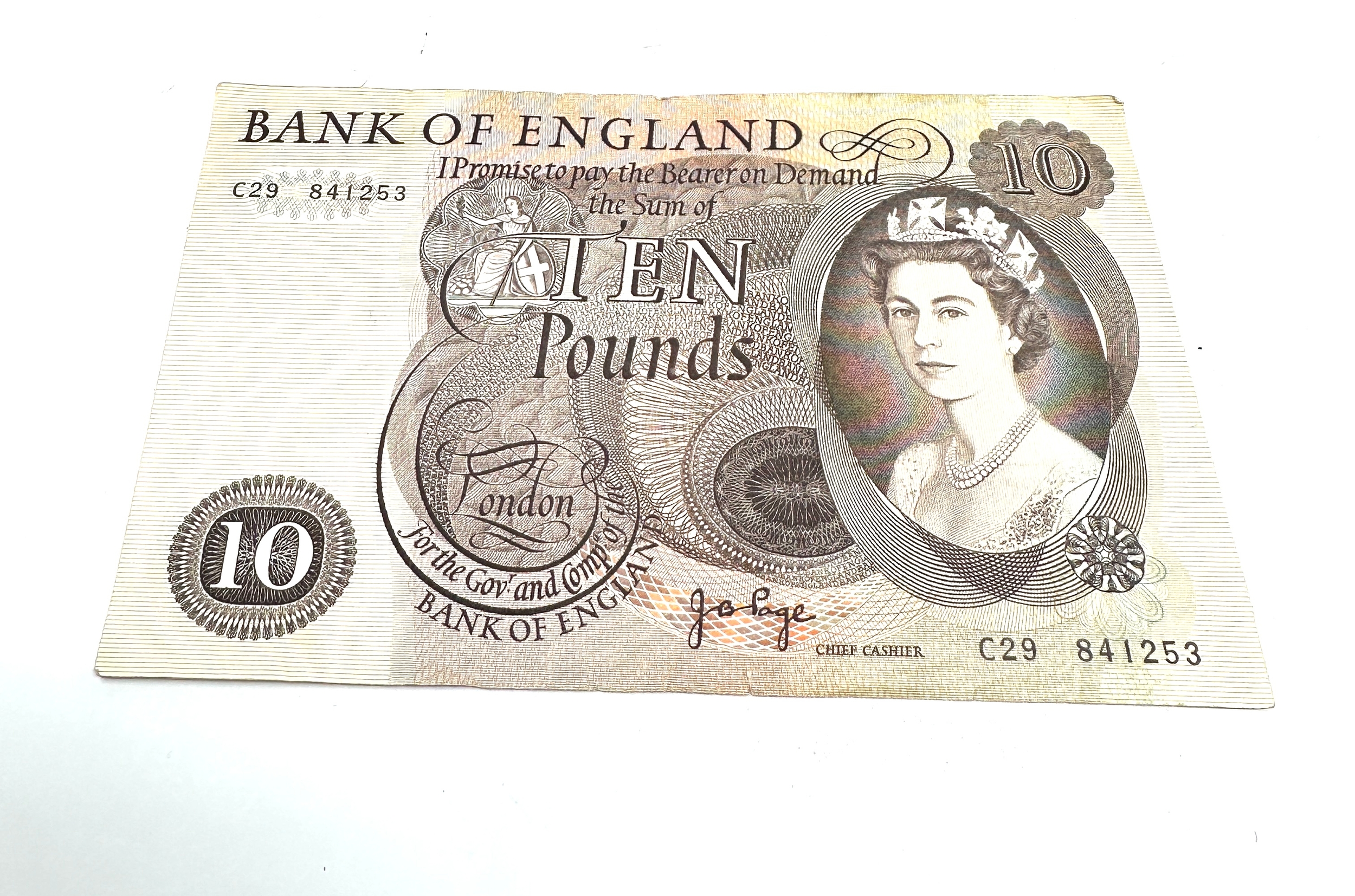 Bank of england ten pounds j .b.page