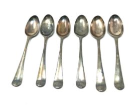set of 6 georgian silver tea spoons