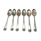 set of 6 georgian silver tea spoons