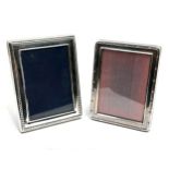 2 picture frames largest measures approx 10.5cm by 8cm hallmarked silver the other is silver plated
