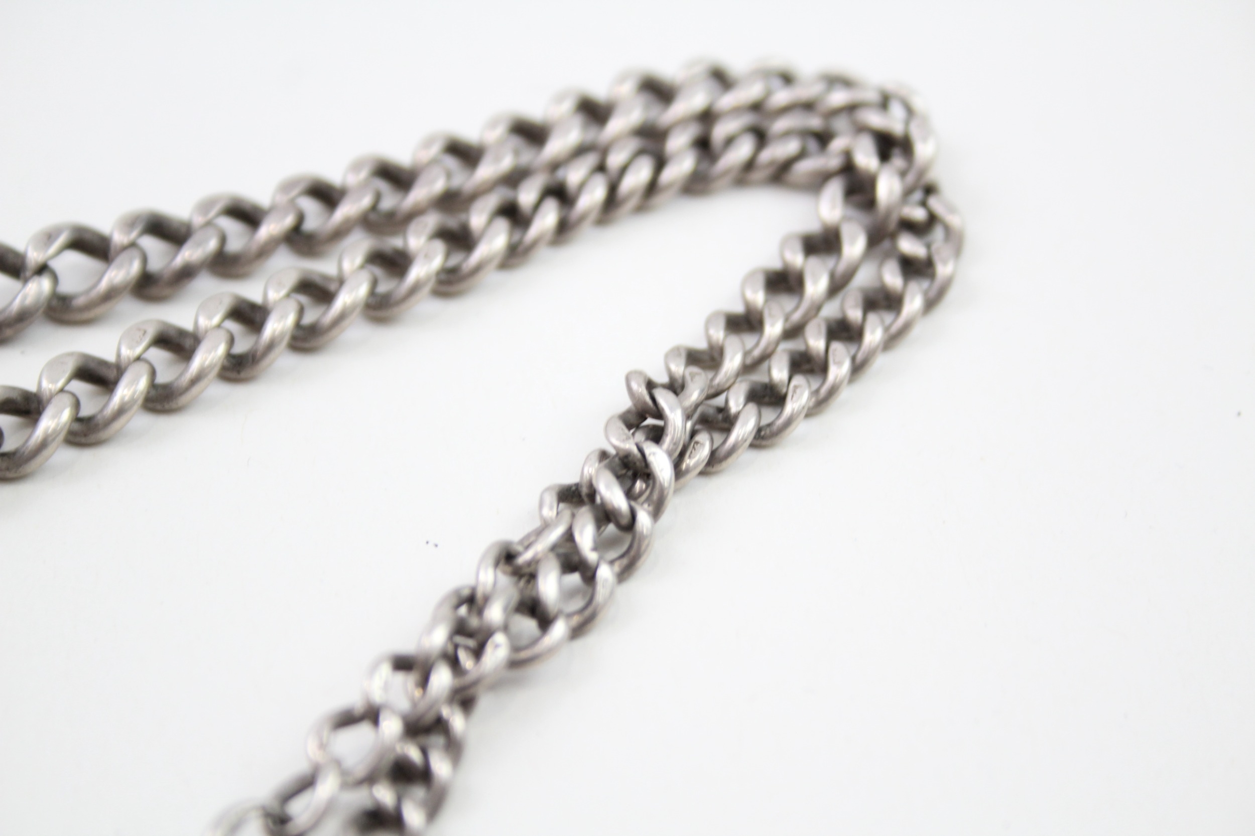 Silver antique watch chain with coin fob (40g) - Image 6 of 6