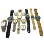 12 gents wristwatches all untested spares or repair inc borea phillips sekonda smiths waltham