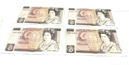 4 old £10 notes G.M Gill