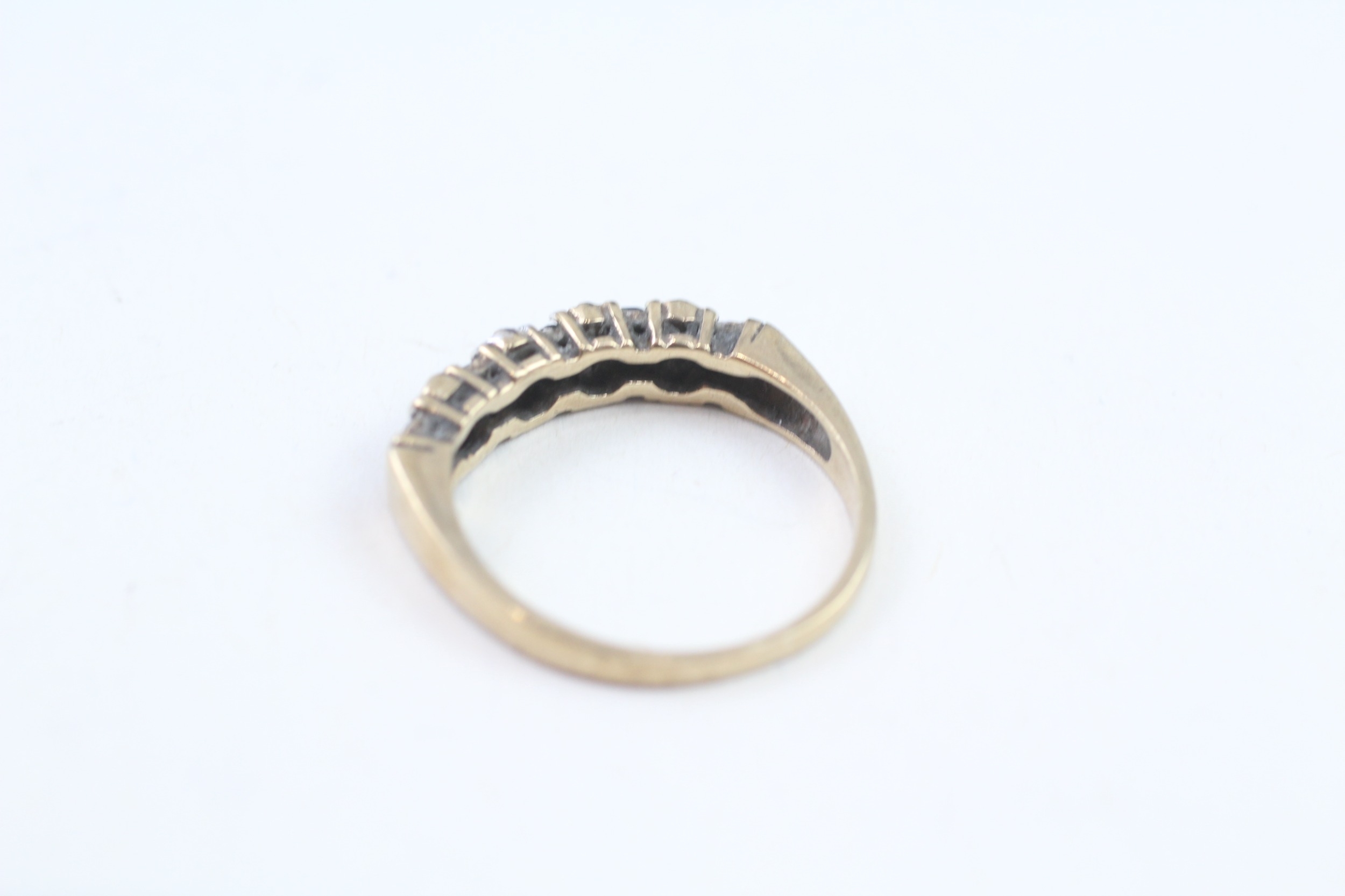 9ct gold sapphire & diamond half eternity ring (1.9g) - Image 3 of 5