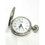 Vintage Gents Sterling Silver Pocket Watch Hand-wind Working