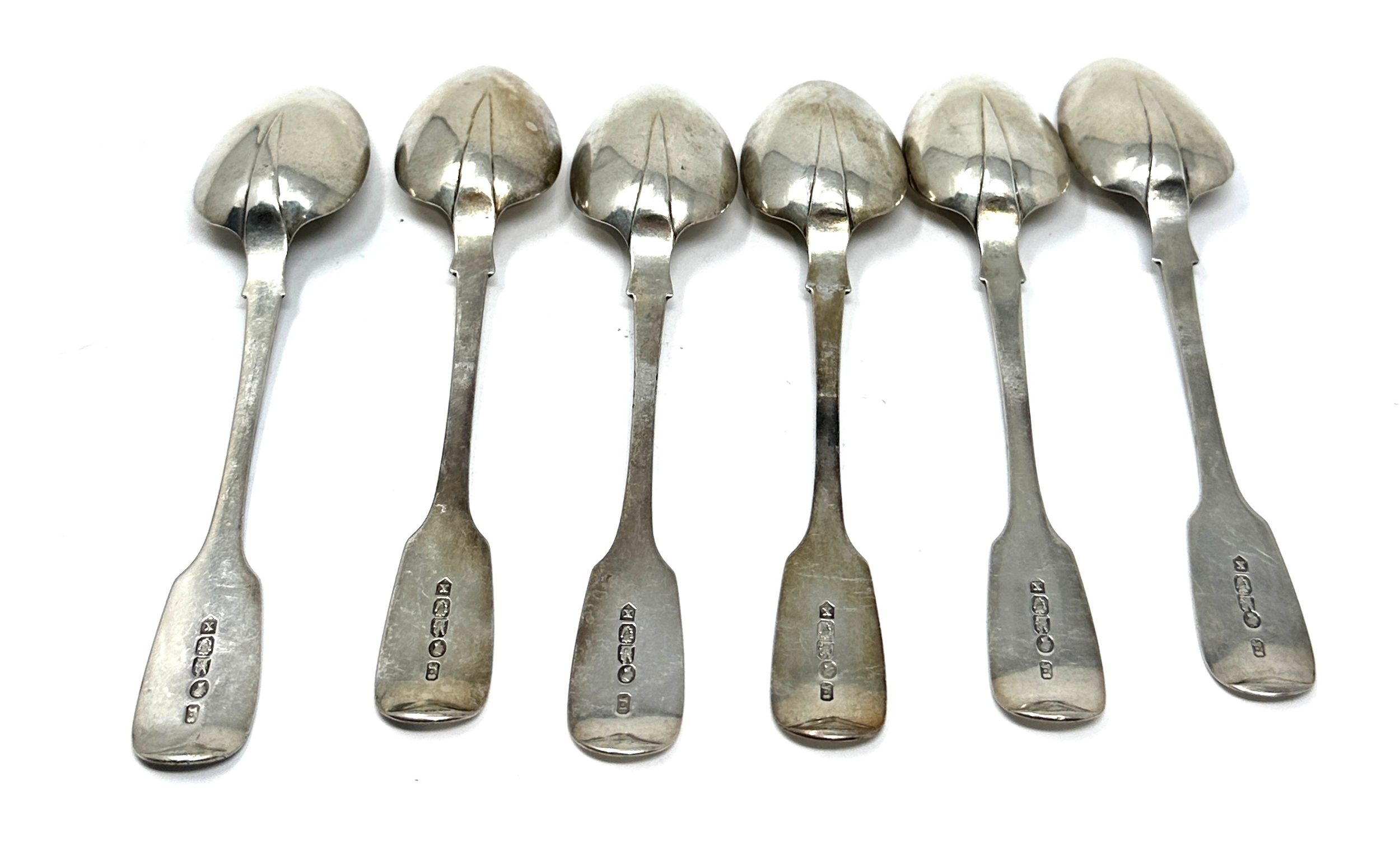 6 antique victorian Irish silver tea spoons weight 155g - Image 2 of 3