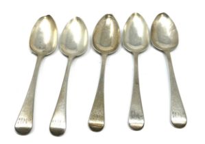 5 georgian silver tea spoons weight 104g