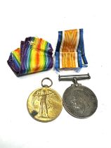 WW1 Medal Pair & Original Ribbons Named 12678 Pte M.Vine Dorset Regt