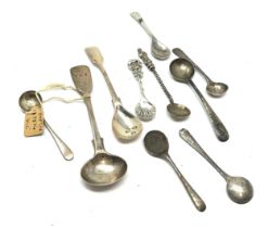 10 x .925 sterling condiment spoons inc apostle, victorian etc