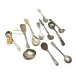 10 x .925 sterling condiment spoons inc apostle, victorian etc