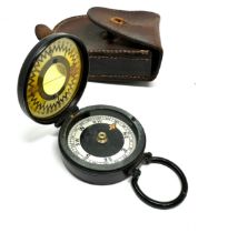 Antique leather cased walking compass by short & masons ltd