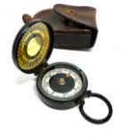 Antique leather cased walking compass by short & masons ltd