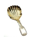 Fine antique silver tea caddy spoon