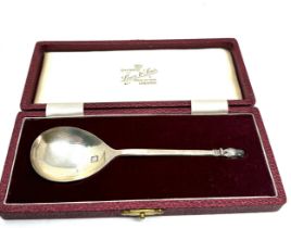 Boxed owl finial silver spoon London silver hallmarks