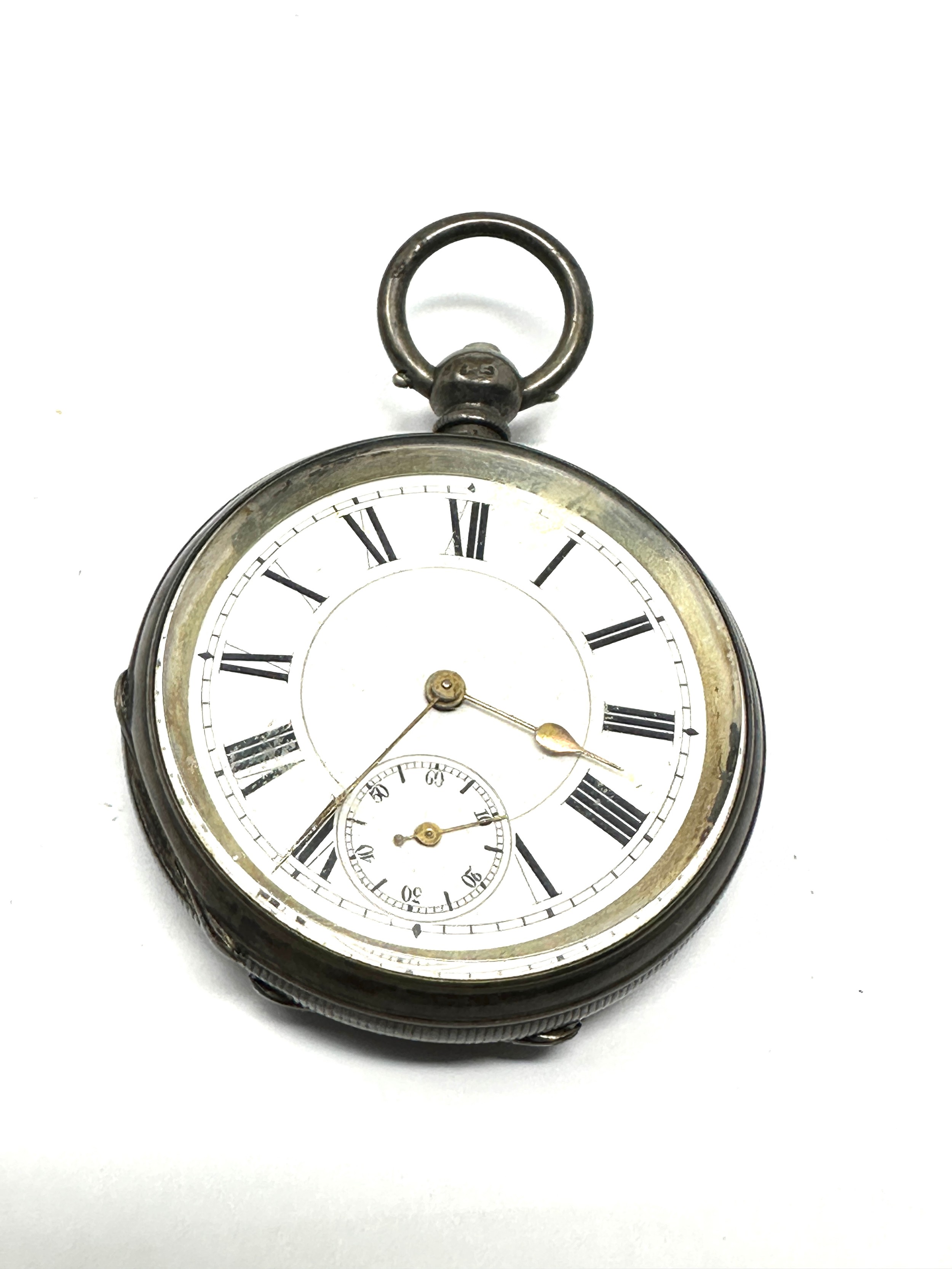 Vintage Gents Sterling Silver Pocket Watch Key-wind Working