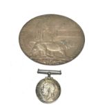 WW1 Death Plaque & War Medal Named William Walter James 145865 pte w.w.james r.a