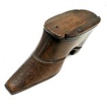 Georgian Treen Shoe Snuff Box measures approx 10.5cm long height 4.7cm