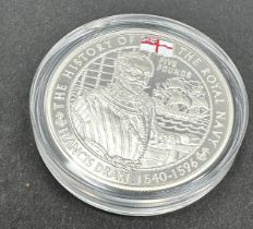 2003 silver £5 pound coin the history of the royal navy Encapsulated