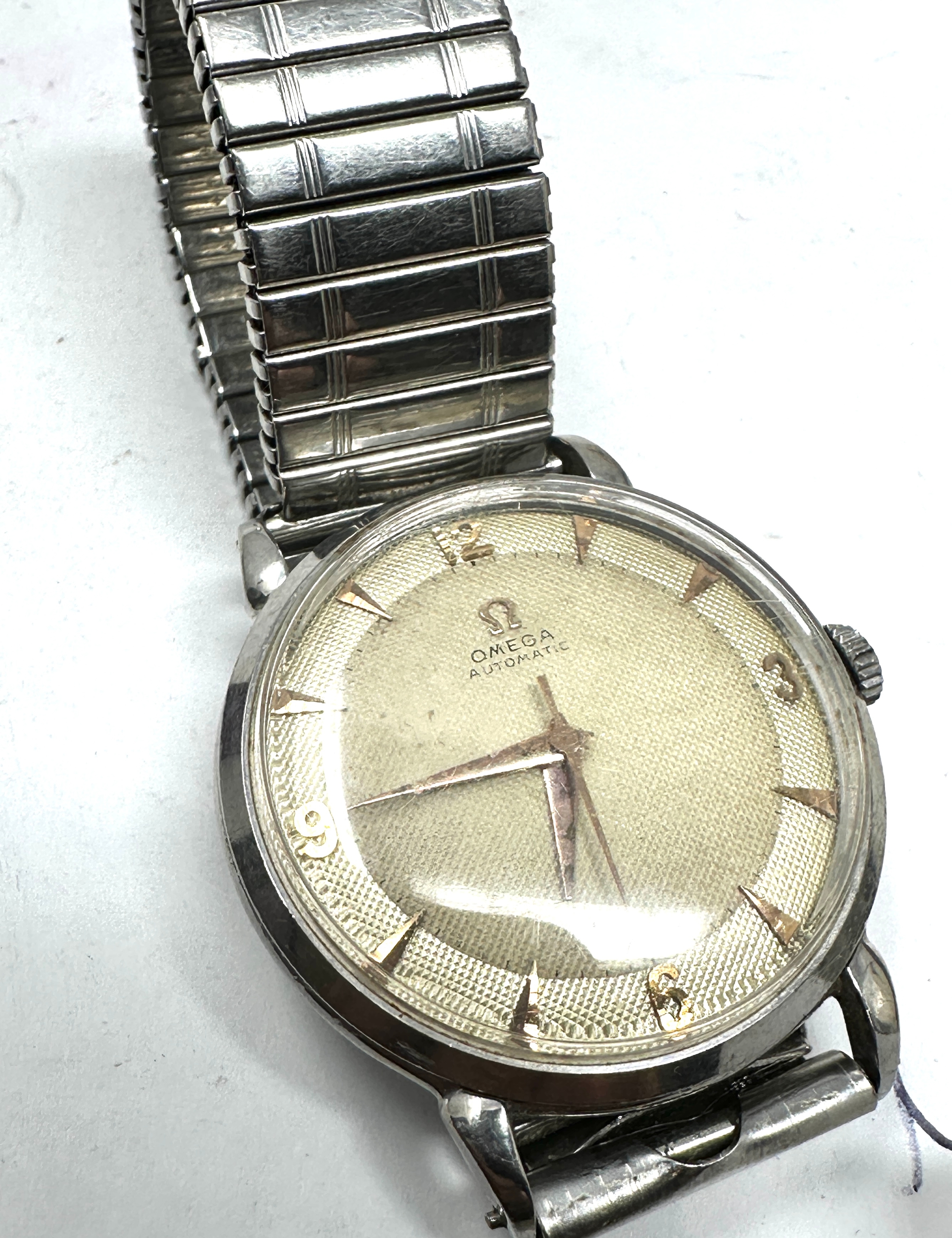 rare vintage Omega automatic honeycomb dial gents wristwatch the watch is ticking - Image 3 of 4