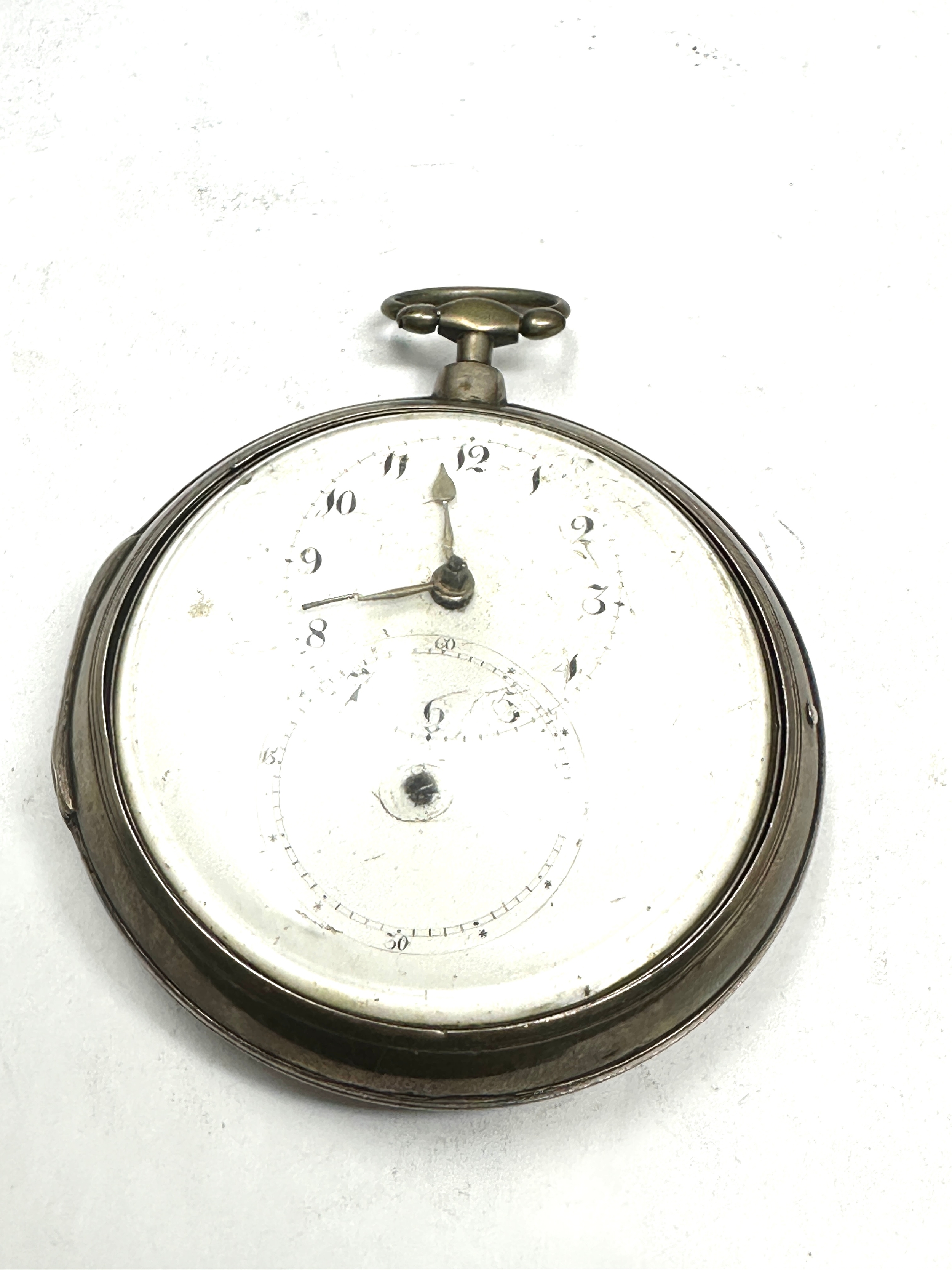 Antique georgian silver verge fusee pair case pocket watch chas golding dublin movement the watch is - Image 6 of 6